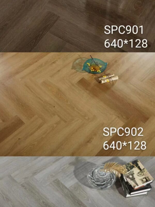 SPC石塑地板12 W128mm x L640mm x T4mm + 1.5mm IXPE(T5.5mm)/pc 人字紋石塑地板