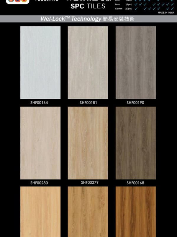 Welspun SPC Flooring 偉士賓石塑地板 (Made in India 印度製造) W181mm x L1220mm x T5.5mm / 6mm / 8mm /pc P.1