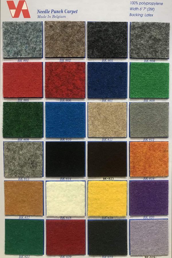 比利時展覽地毯 Belgium KK Carpet (2) Quality: 100% Polypropylene Width: 6'7" (2M) Backing: Latex Made in Belgium 比利時製造