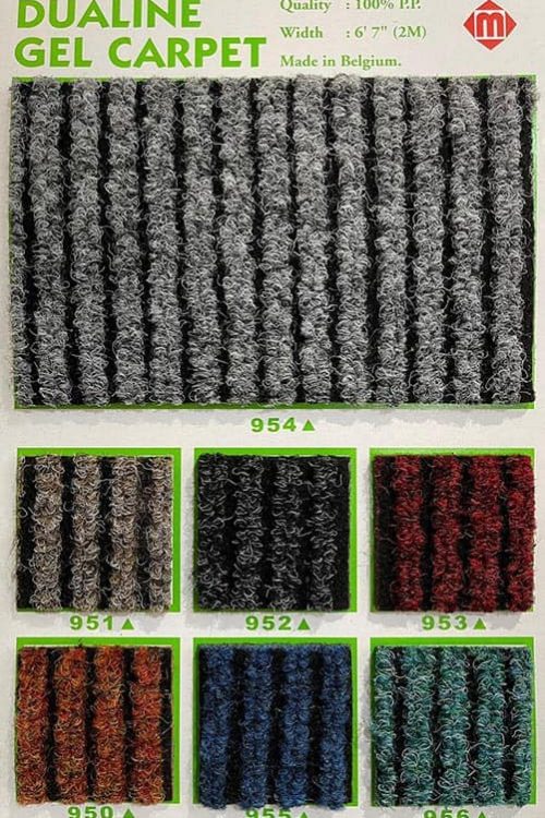 比利時坑紋地毯 Dualine Gel Carpet Rib Mat Quality: 100% P.P. Width: 6'7" (2M) Made in Belgium 比利時製造